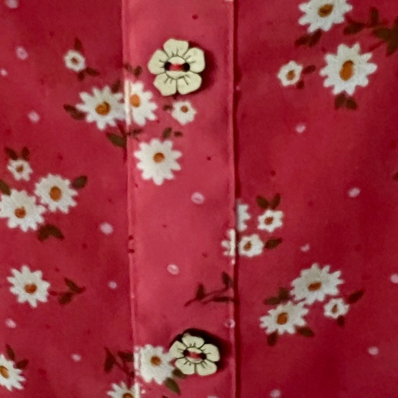 Mine Red Backless Tank Top Flower Buttons EUC M - Picture 4 of 11